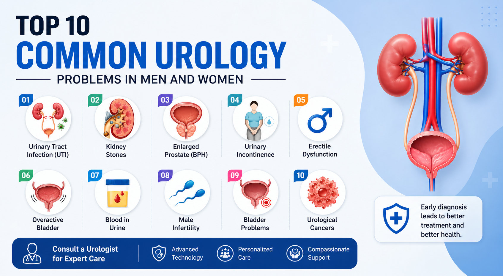 Top 10 Common Urology Problems in Men and Women