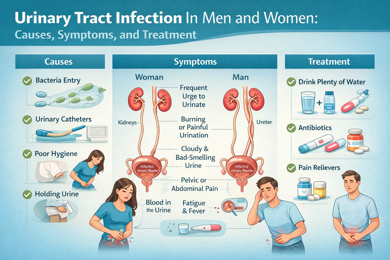 Urinary Tract Infection in Men and Women: Causes, Symptoms, and Treatment